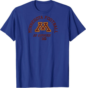 Minnesota Golden Gophers Big 10 Football Logo Raglan Baseball T-Shirt - T-Shirt | Royal