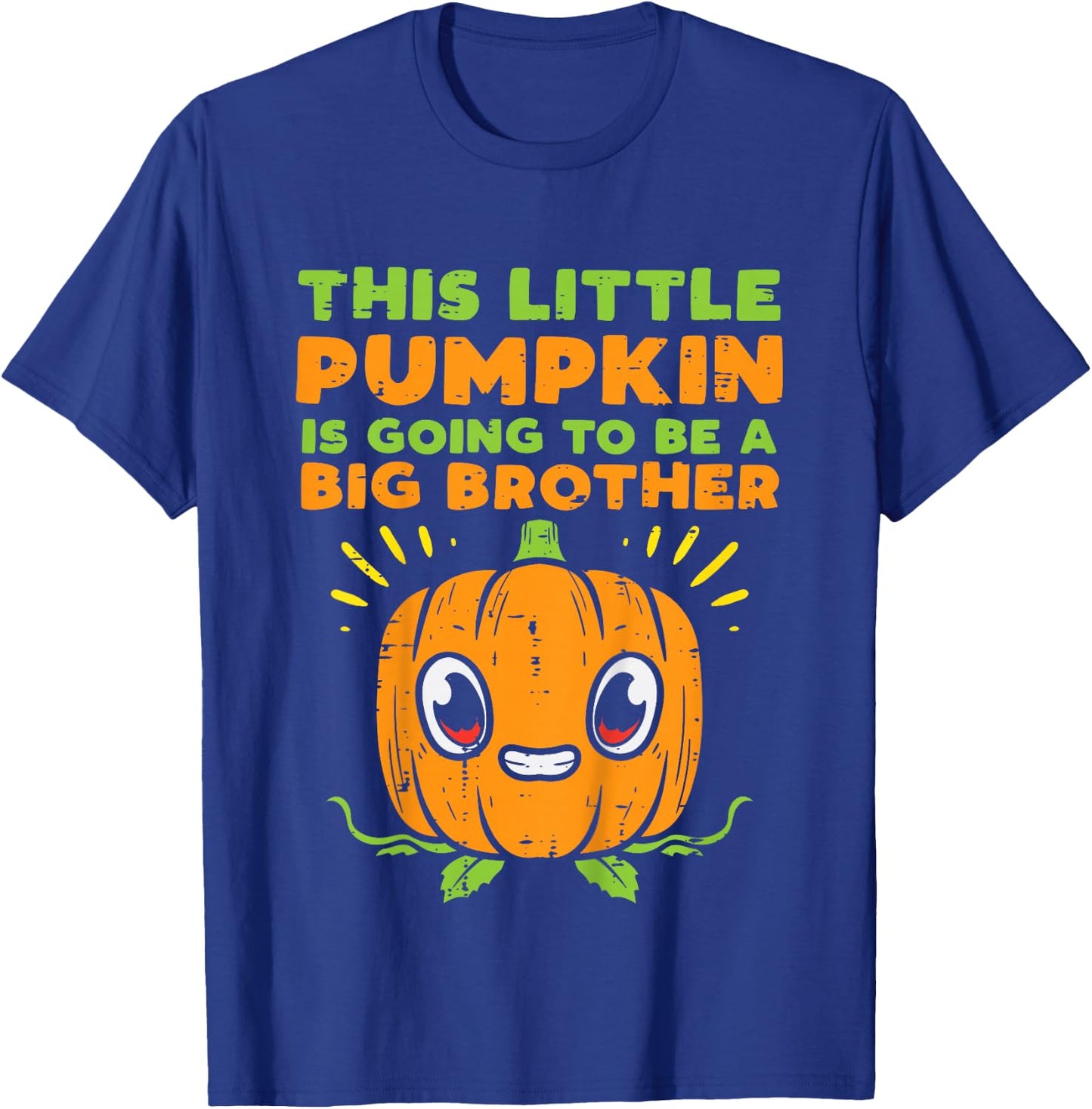 Kids Pumpkin Big Brother Baby Halloween Pregnancy Announcement T-Shirt - T-Shirt | Royal