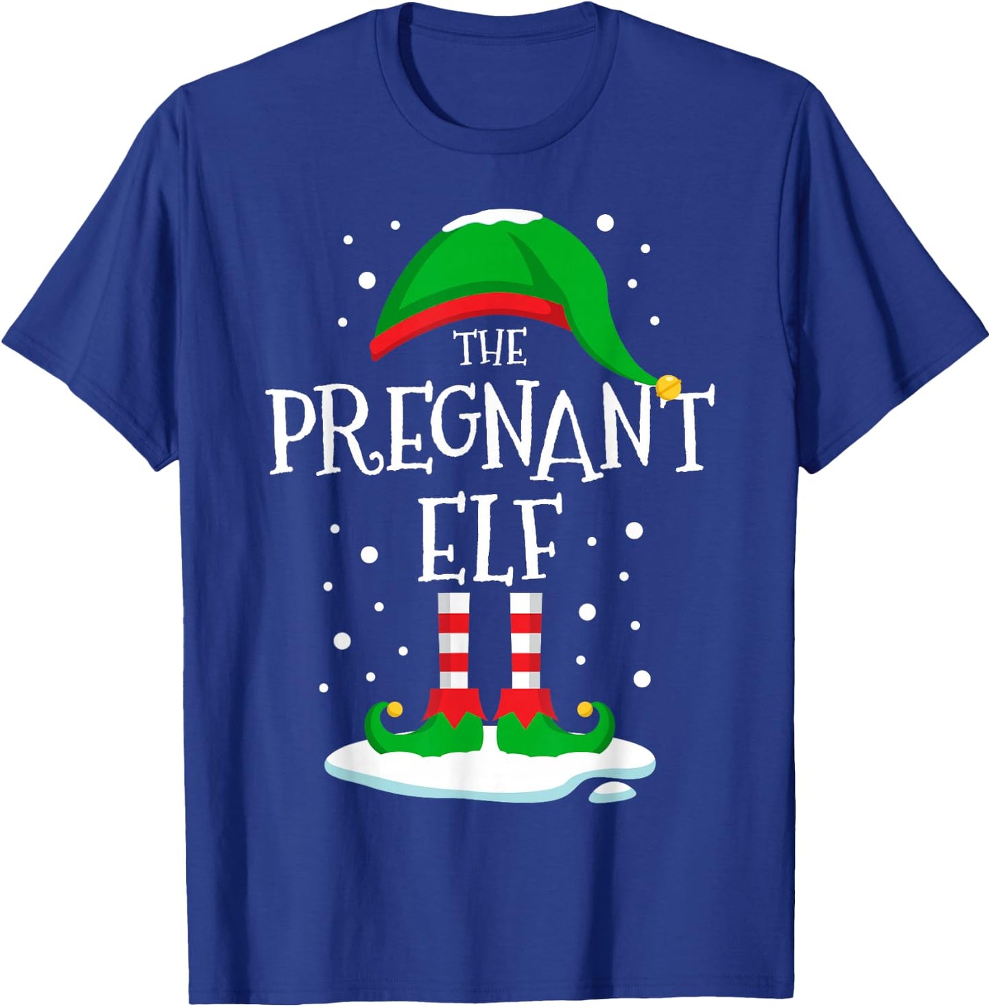 The Pregnant Elf Christmas Family Matching Xmas Mommy To Be T-Shirt - T-Shirt | Royal