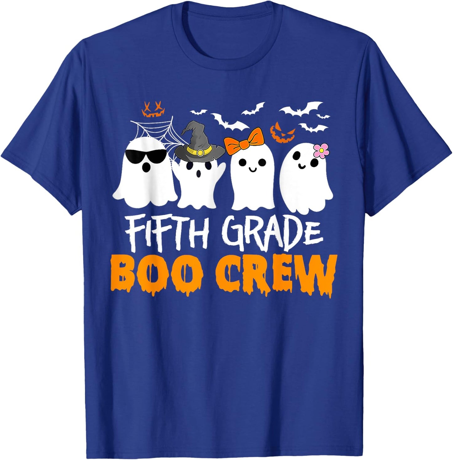 Funny Fifth Grade Boo Crew Halloween Teacher Costume T-Shirt - T-Shirt | Royal