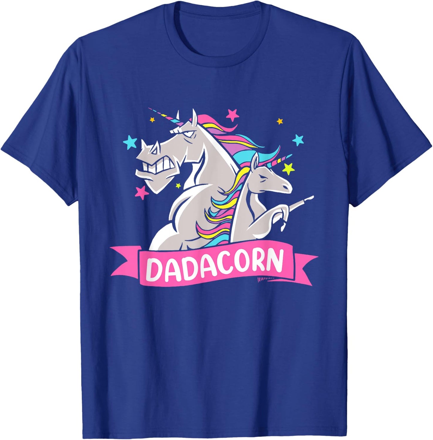 Fathers Day Gift Unicorn Dad Shirt Funny Dadacorn Kids Men T-Shirt - T-Shirt | Royal