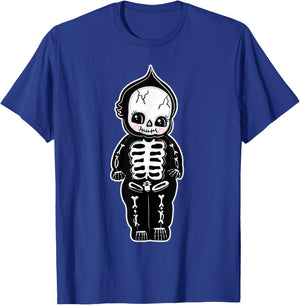 Skeleton Kewpie Baby Blackwork T-Shirt - T-Shirt | Royal