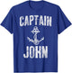 Funny Personalized Boating Shirt First Name Captain John T-Shirt - T-Shirt | Royal