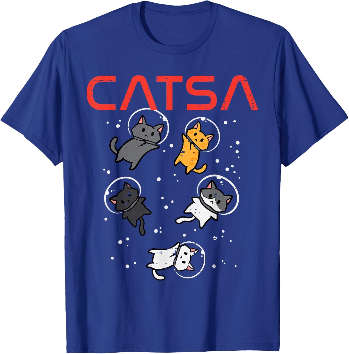 Catsa Cat Astronauts Funny Kitten Space Women Girls Kids Men T-Shirt - T-Shirt | Royal