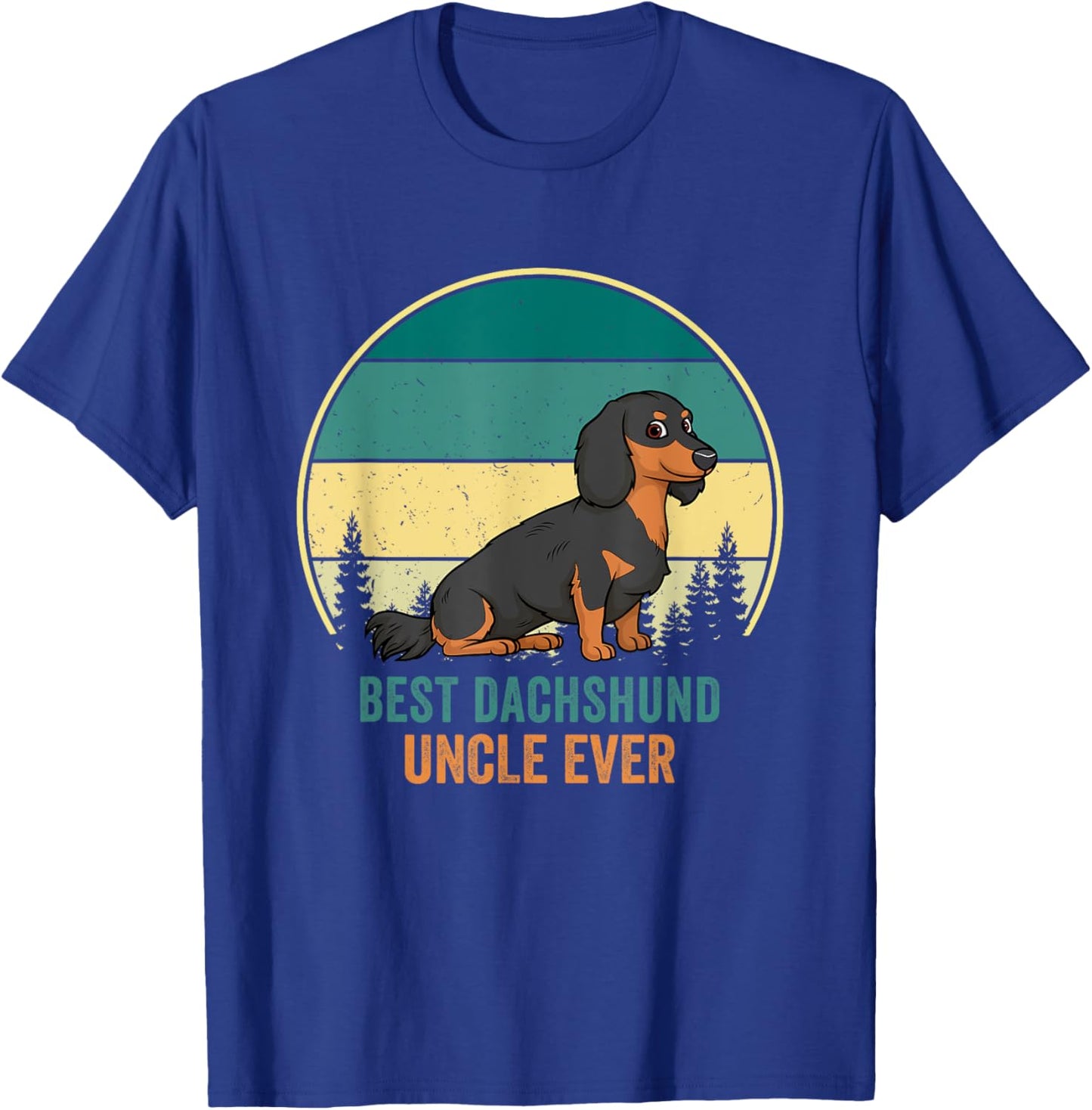 Best Dachshund Uncle Ever Retro Vintage Weiner Dog T-Shirt - T-Shirt | Royal