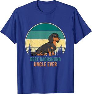 Best Dachshund Uncle Ever Retro Vintage Weiner Dog T-Shirt - T-Shirt | Royal