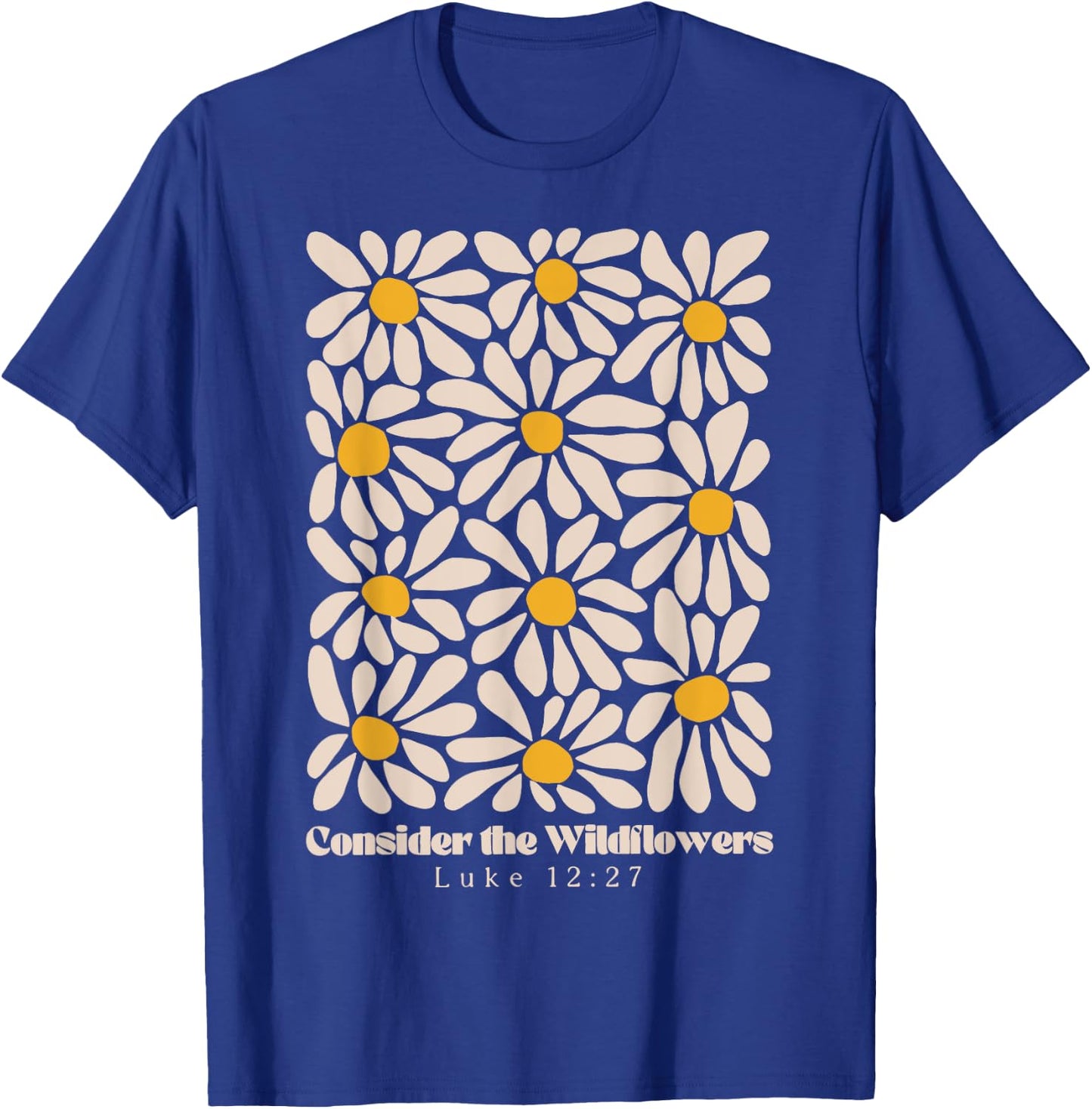 Consider the Wildflowers Retro Christian Jesus T-Shirt - T-Shirt | Royal
