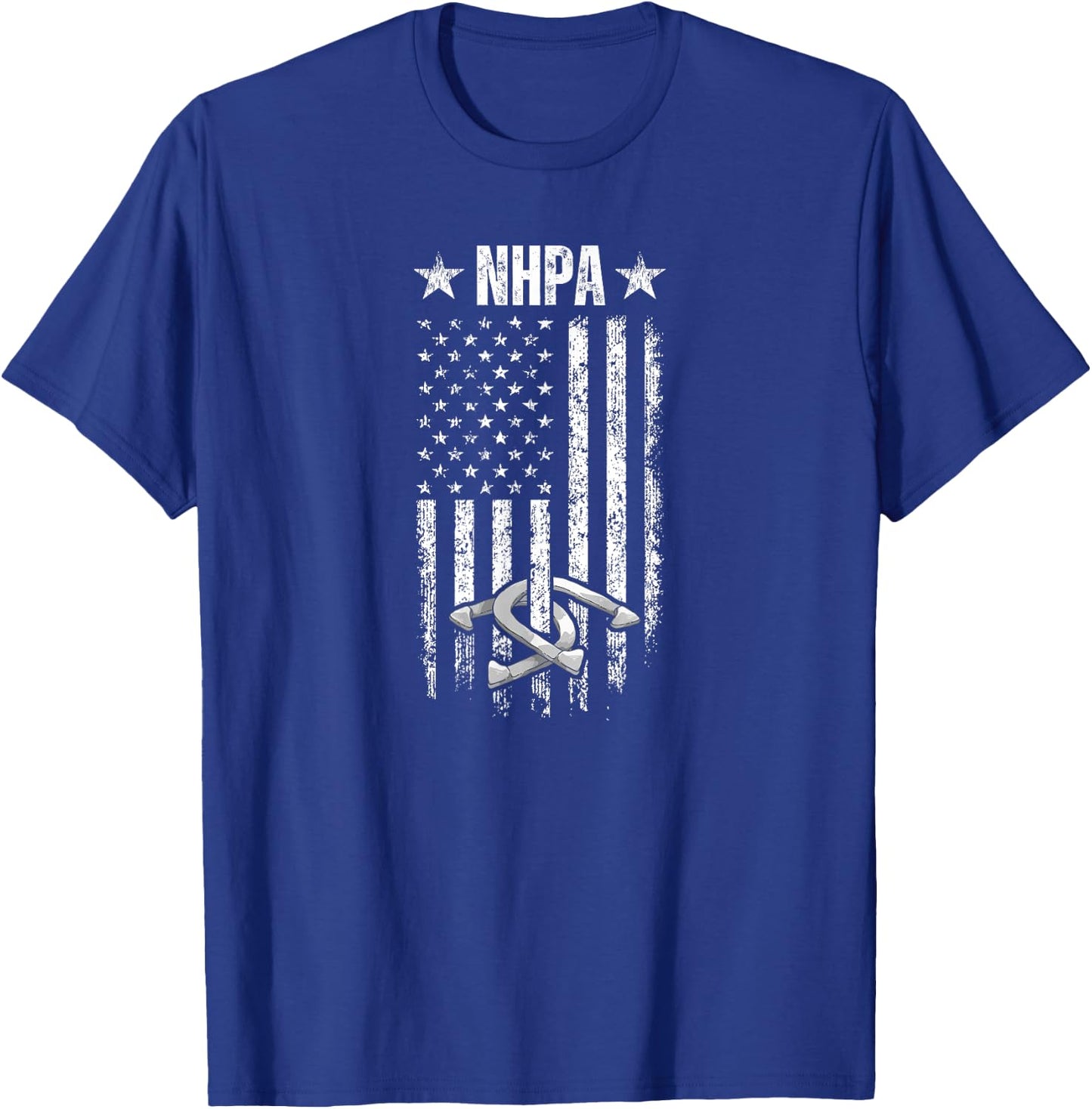 National Horseshoe Pitchers Association NHPA Distressed Flag T-Shirt - T-Shirt | Royal