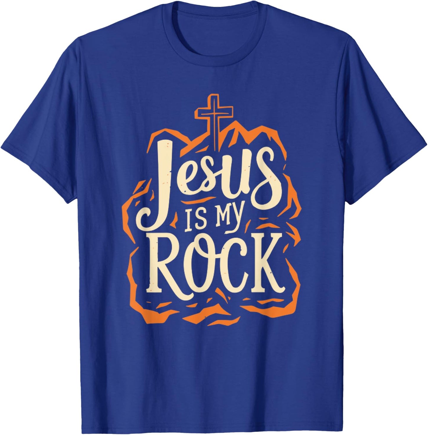 Jesus Is My Rock Jesus Quote Bible Christian T-Shirt - T-Shirt | Royal