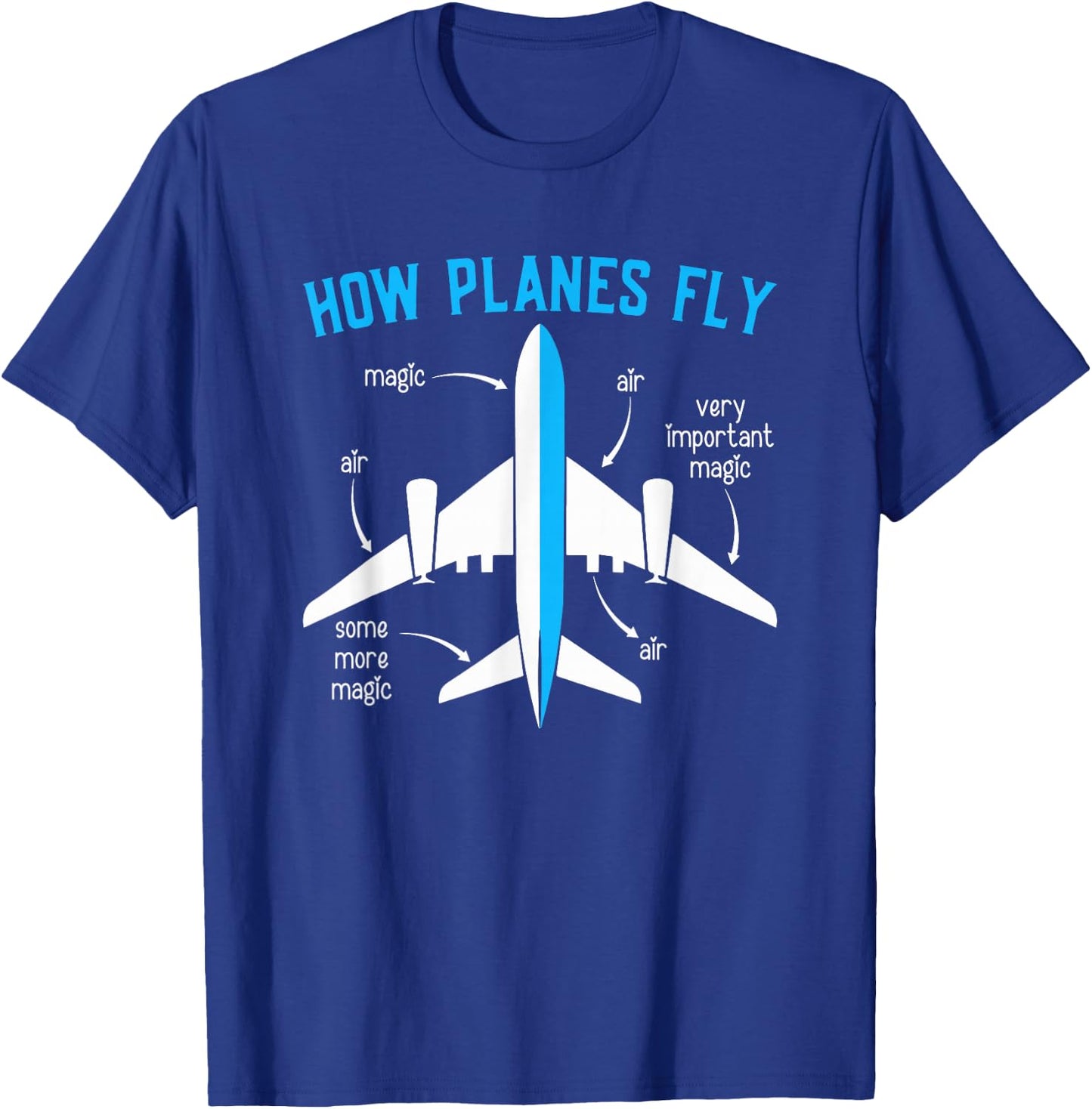 How Planes Fly Funny Aerospace Engineer Engineering T-Shirt - T-Shirt | Royal