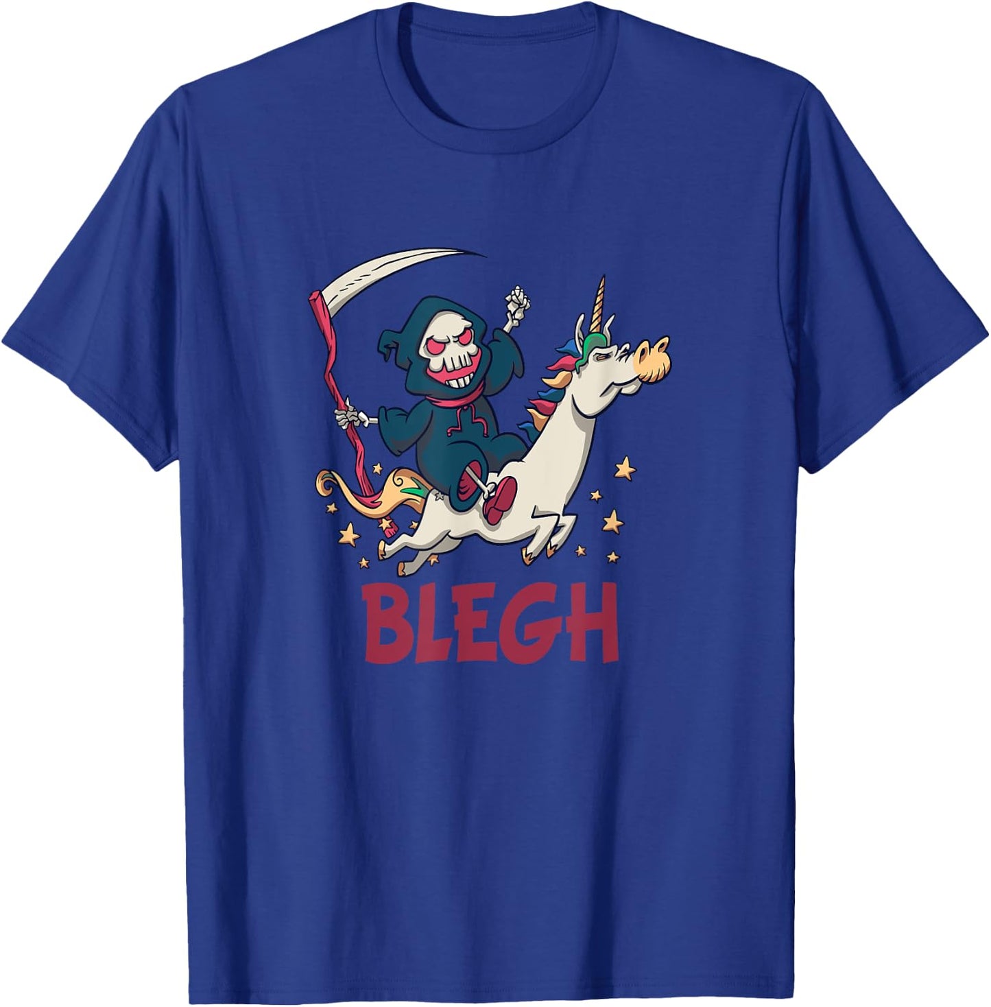 Blegh Funny Metalcore Reaper Unicorn Djent Deathcore T-Shirt - T-Shirt | Royal
