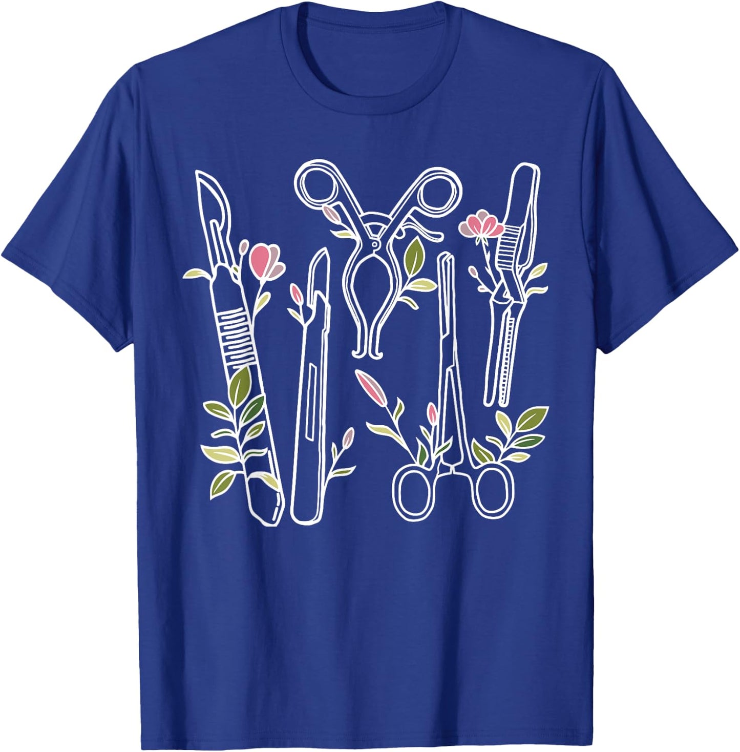 Floral Surgical Tech Surgery Medical Med School Graduation T-Shirt - T-Shirt | Royal