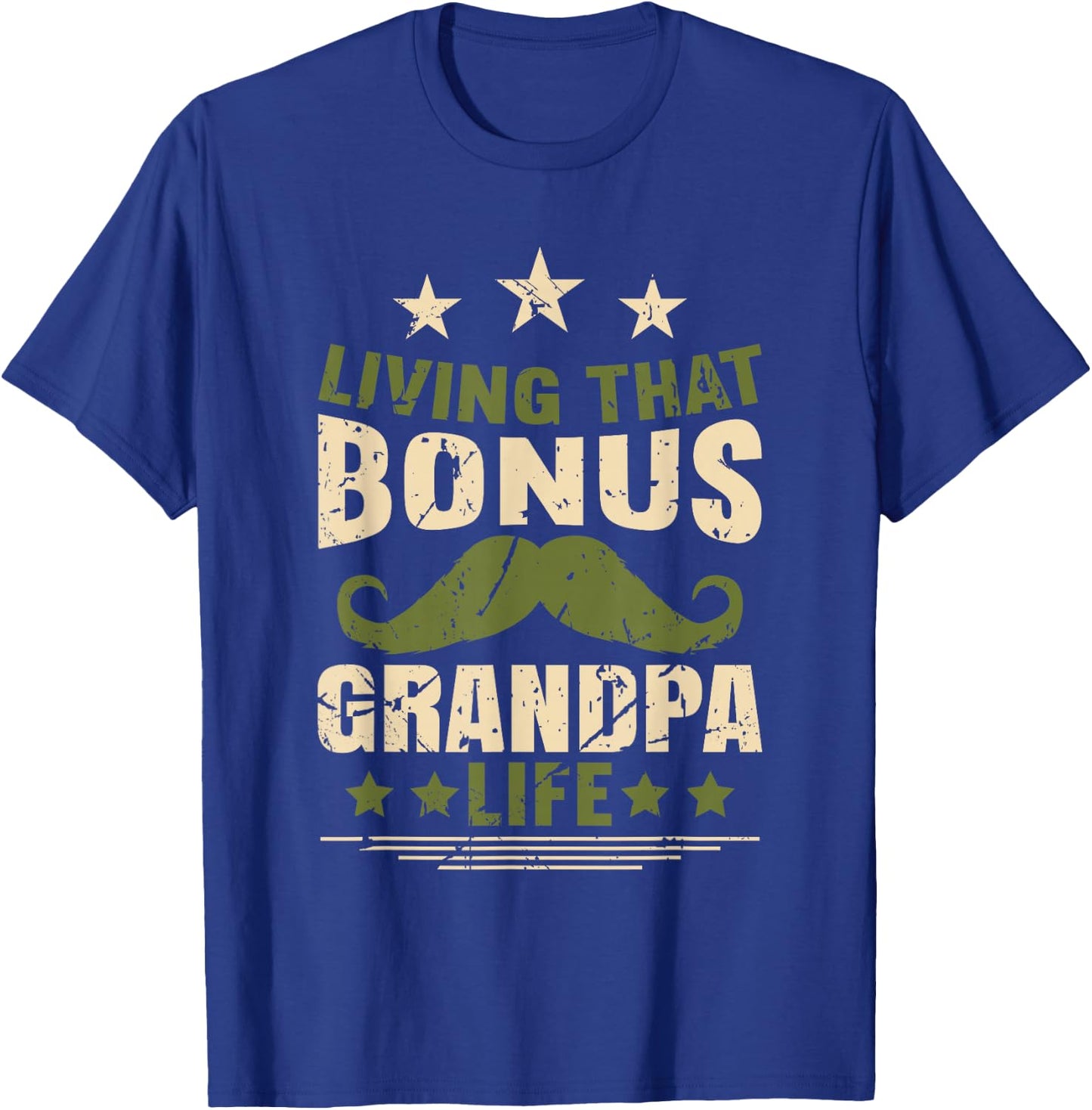 Bonus Grandpa Grandfather Step Grandpa Fathers Day T-Shirt - T-Shirt | Royal
