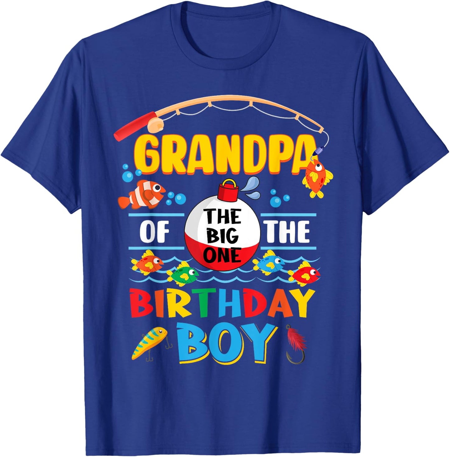 Grandpa of The Big One Fishing 1st Birthday Ofishally Family T-Shirt - T-Shirt | Royal