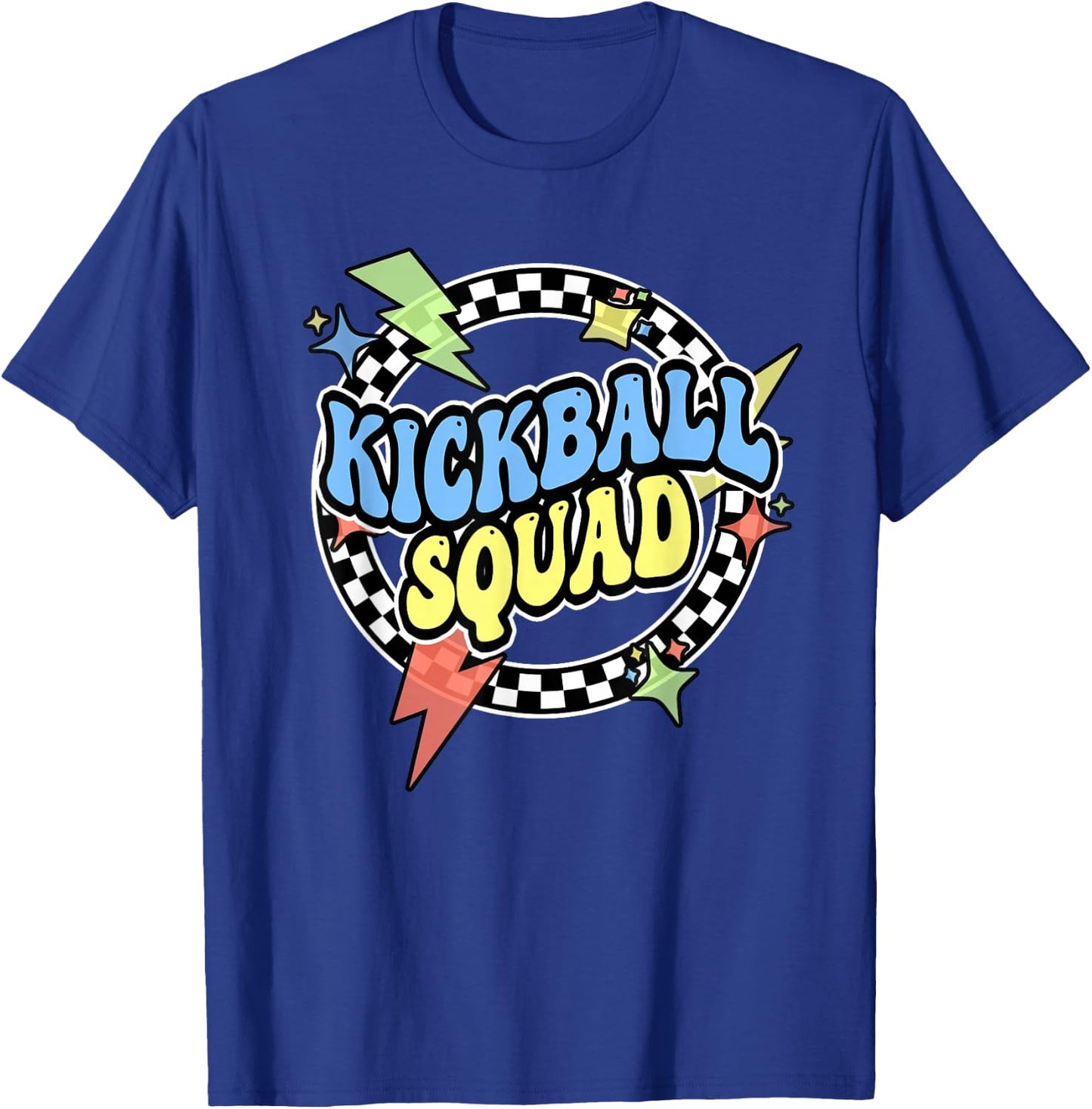Retro Kickball Shirt For Kids Adults Men Boy Kickball Squad T-Shirt - T-Shirt | Royal