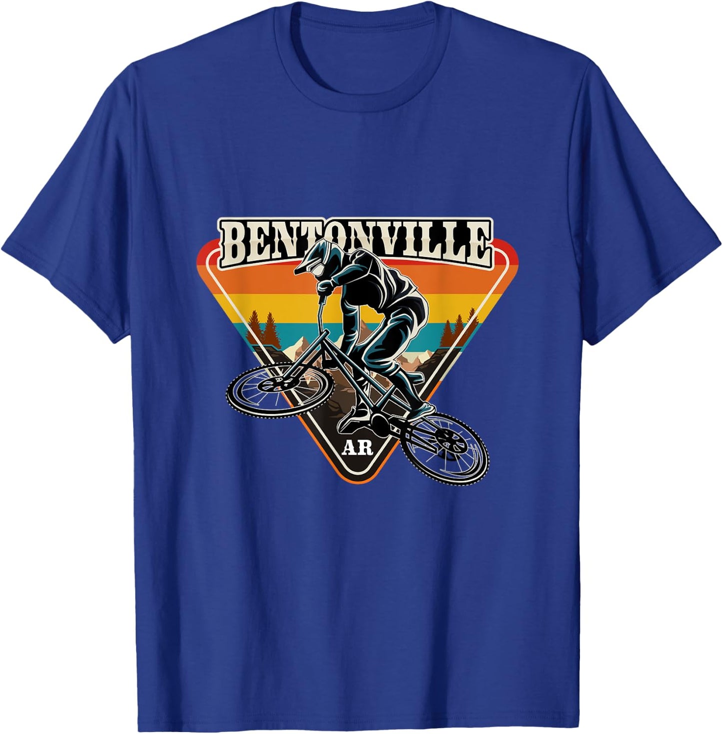 Bentonville Arkansas Mountain Bike Cycling Adventure Sport T-Shirt - T-Shirt | Royal