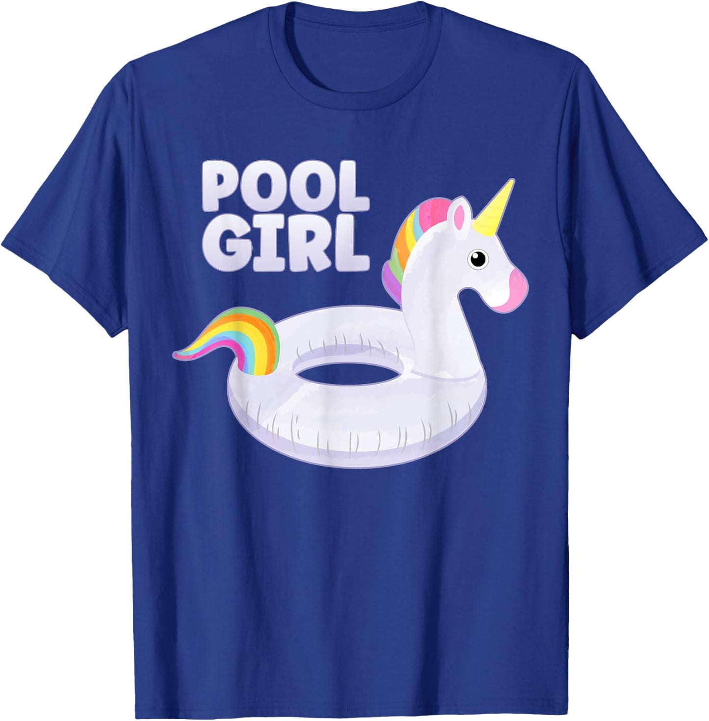 Pool Girl Unicorn Floating Ring Kids Funny Swimming Pool T-Shirt - T-Shirt | Royal