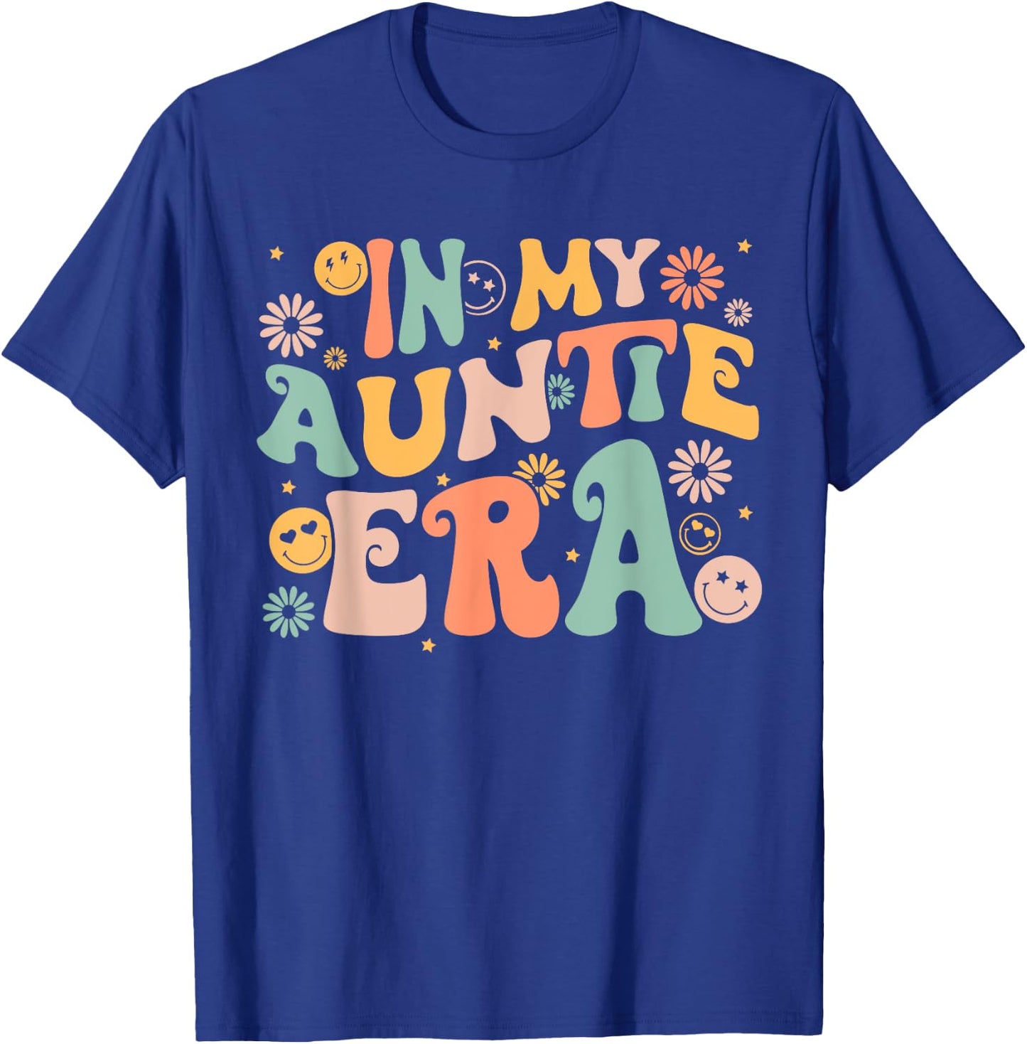 Retro Groovy In My AUNTIE Era Funny Aunt Life Women's T-Shirt - T-Shirt | Royal