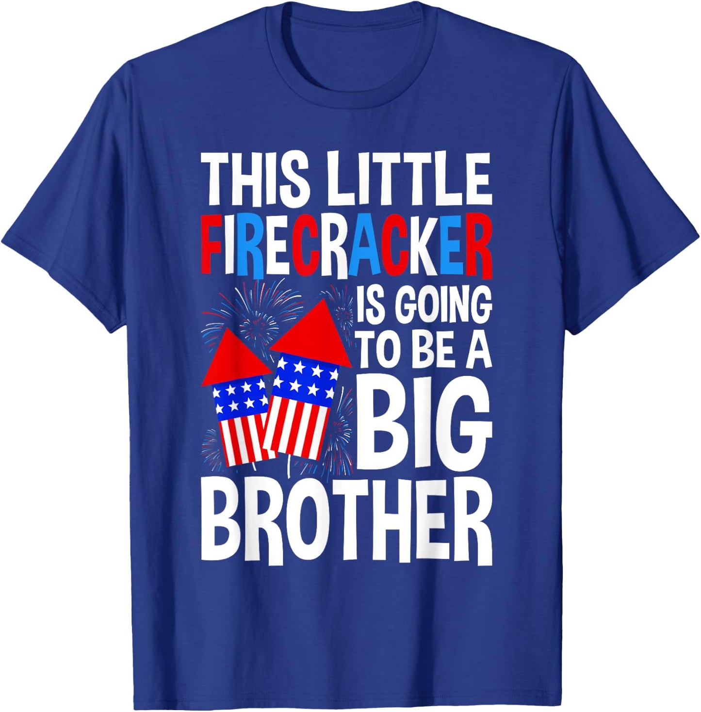 Kids Big Brother 4th of July Toddler Boy Independence Day T-Shirt - T-Shirt | Royal