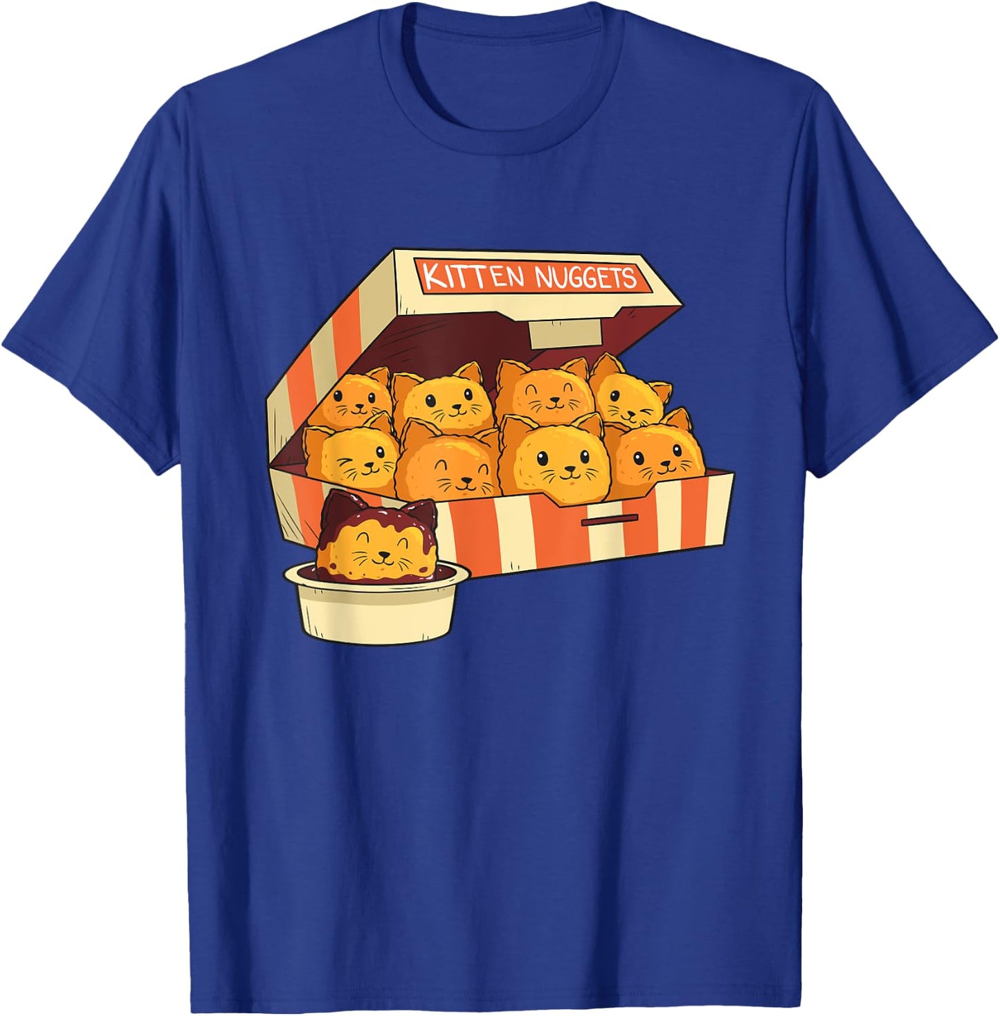 Kitten Nuggets Funny Cats & Chicken Nuggets Lover Funny Cat T-Shirt - T-Shirt | Royal