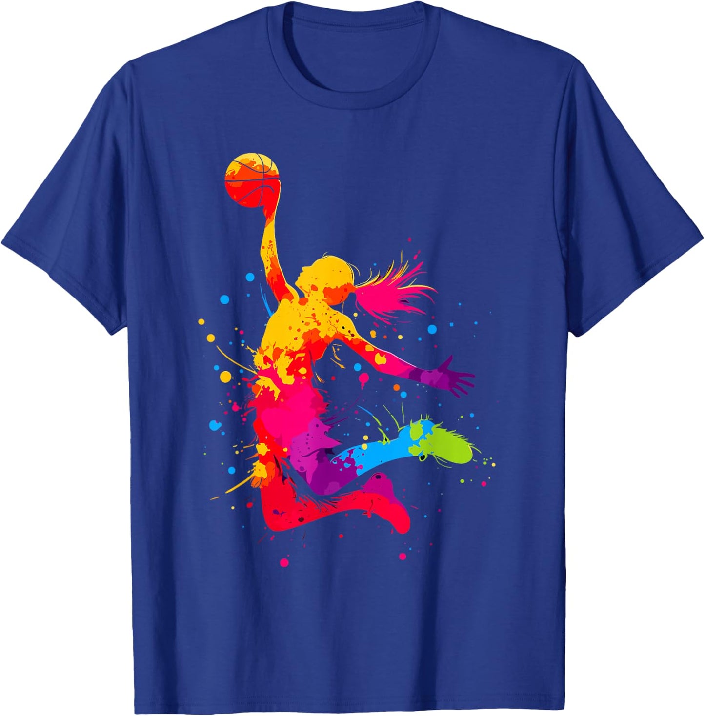 Basketball & Basketball Graphic | Women, Girls & Teen Girls T-Shirt - T-Shirt | Royal