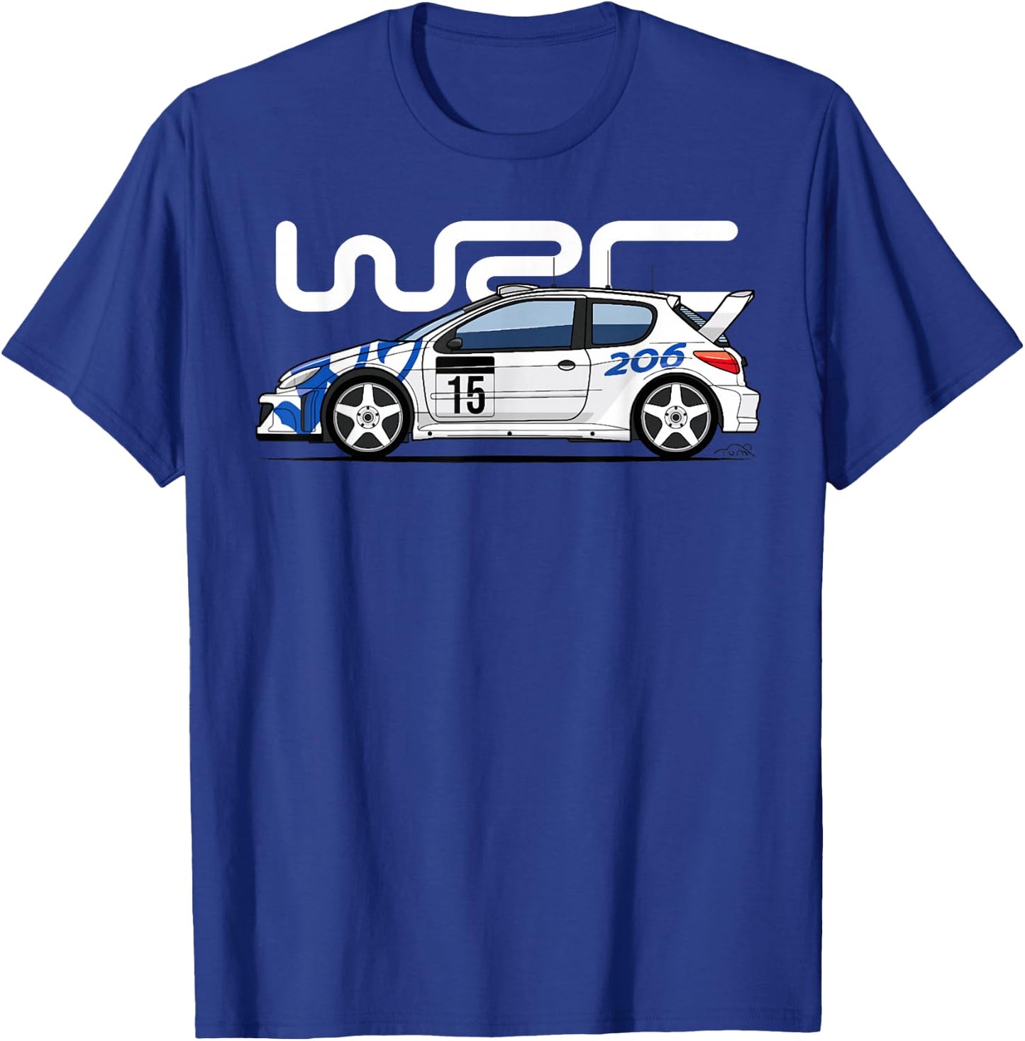 206 WRC World Rally Sports Car T-Shirt - T-Shirt | Royal