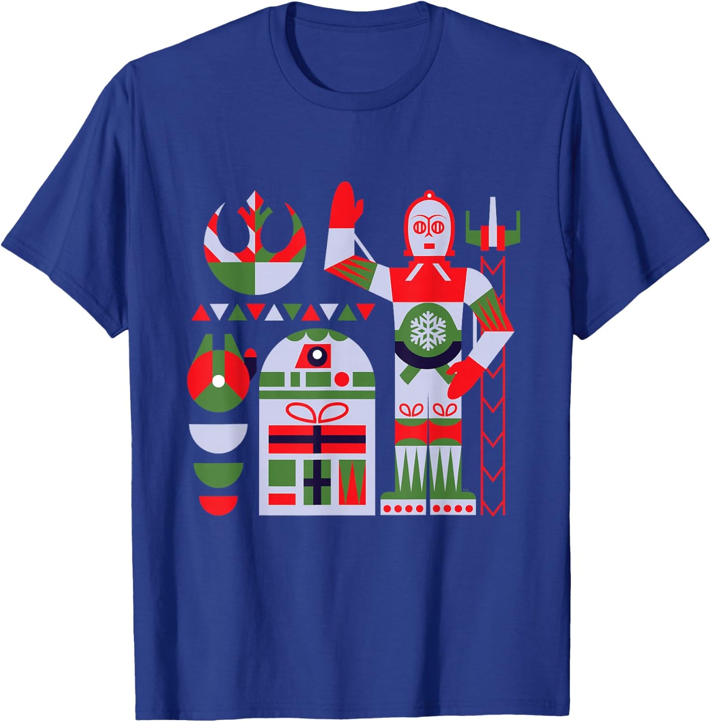 Star Wars R2-D2 and C-3PO Holiday Droids Rebel Christmas T-Shirt - T-Shirt | Royal