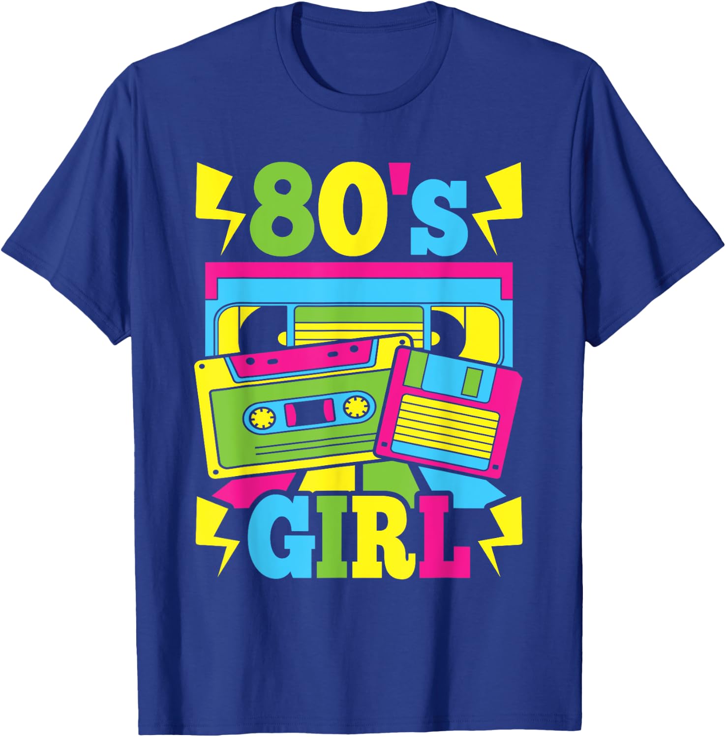 80s Girl 1980s Theme Party 80s Costume Outfit Women Girls T-Shirt - T-Shirt | Royal