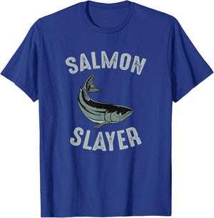 Salmon Slayer Salmon Fishing T-Shirt - T-Shirt | Royal