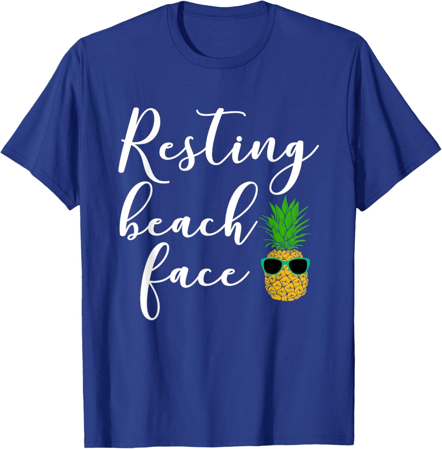 Resting Beach Face Funny Pineaple T-Shirt - T-Shirt | Royal