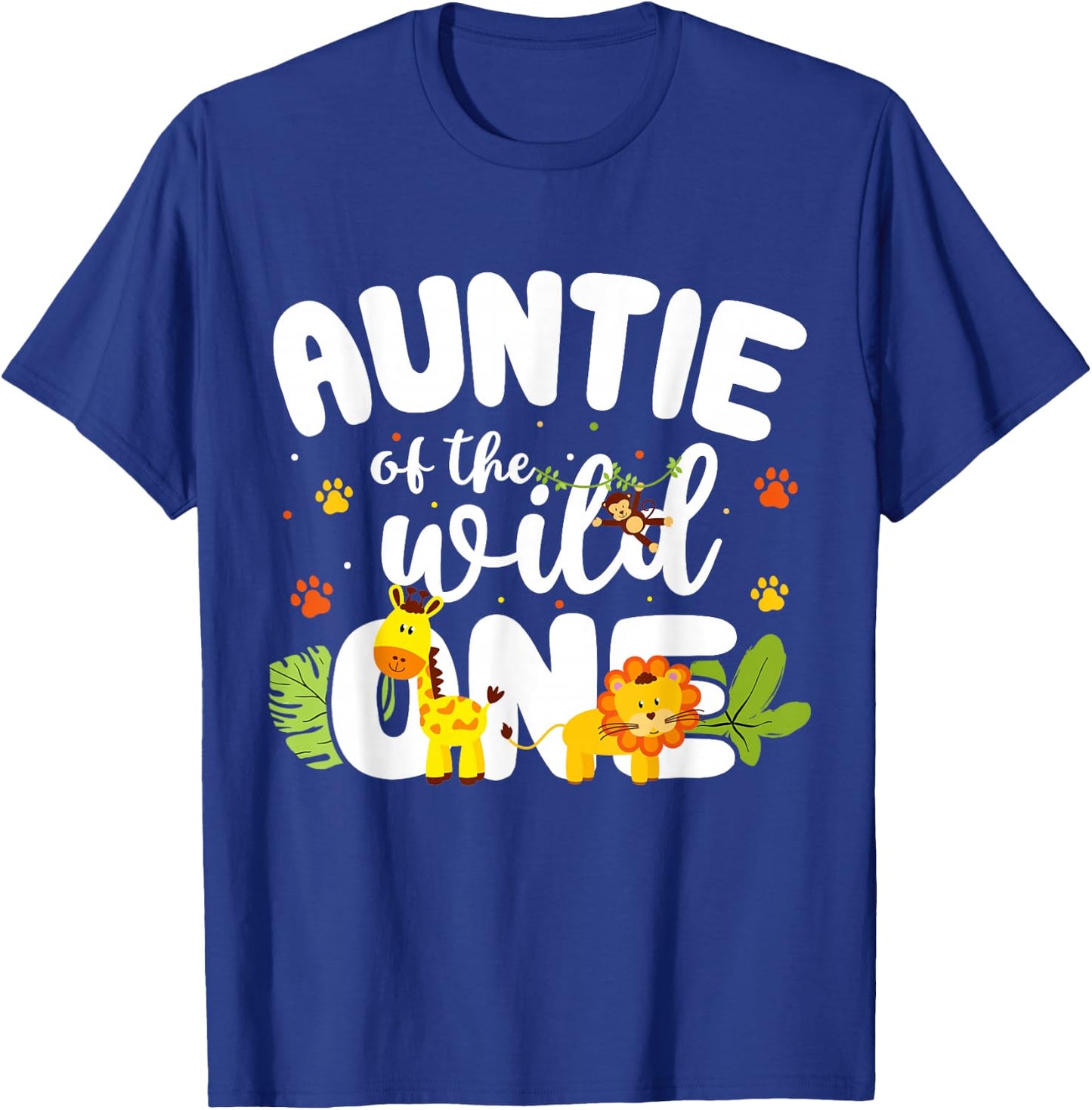 Auntie of the Wild One Zoo Birthday Safari Jungle Animal T-Shirt - T-Shirt | Royal