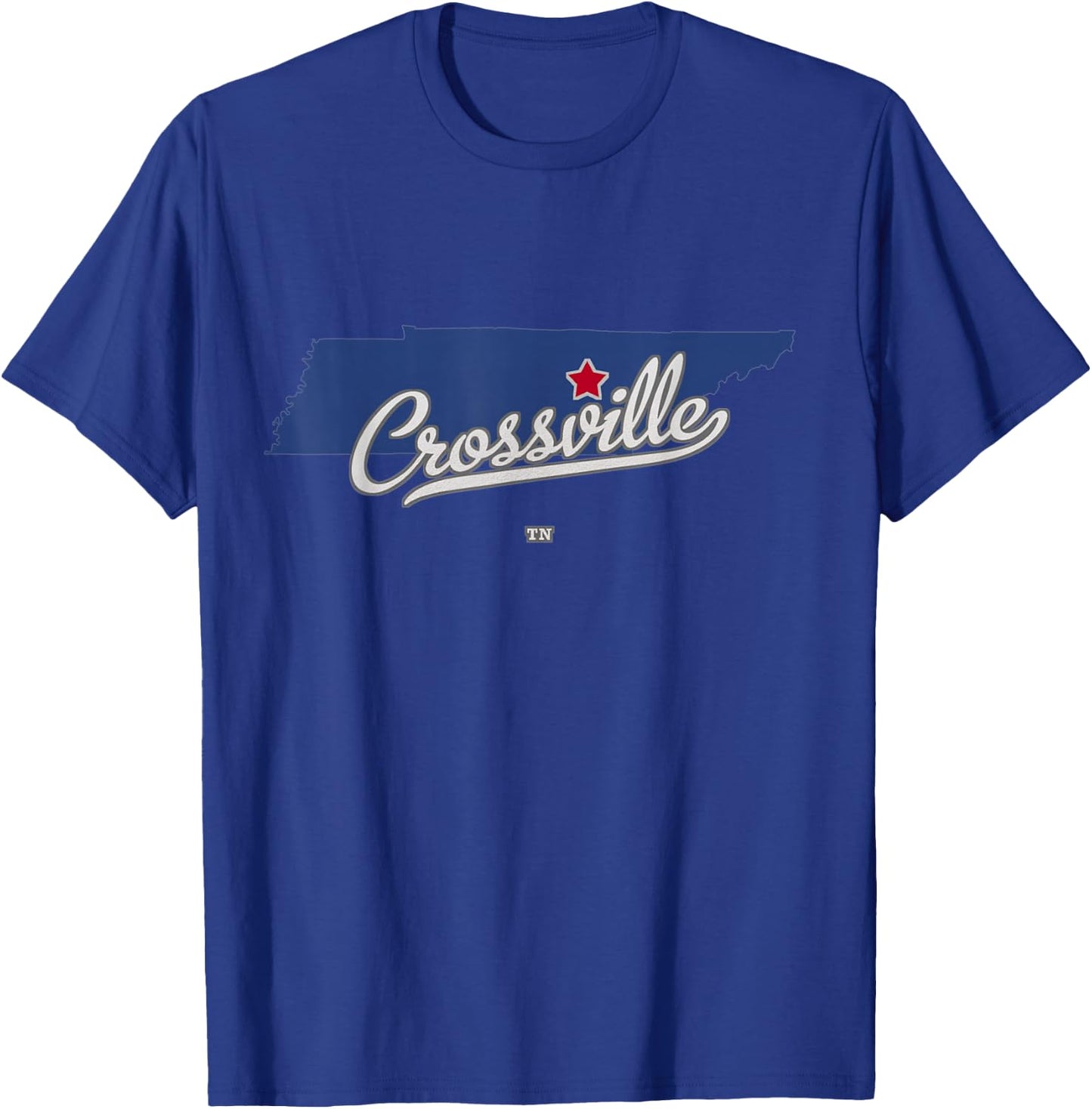 Crossville Tennessee TN Map T-Shirt - T-Shirt | Royal