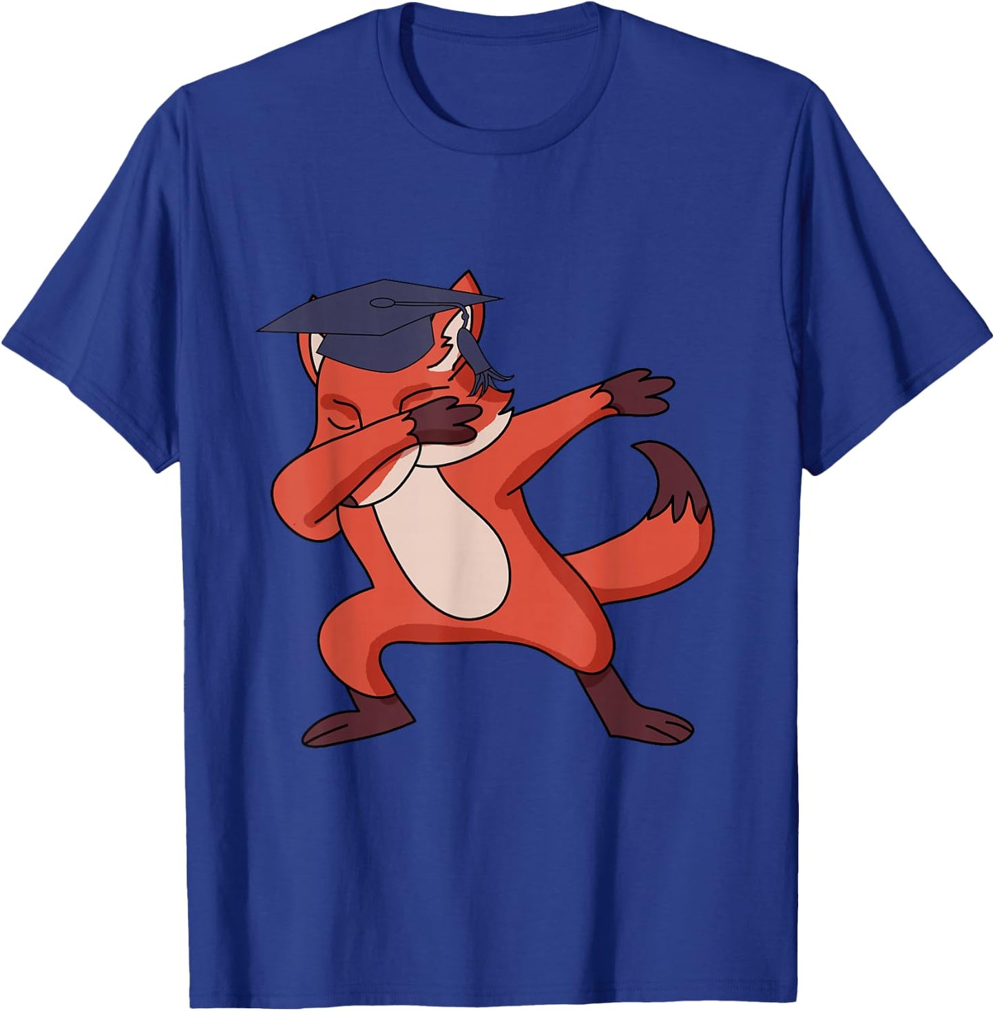 Dabbing Graduate Fox - Funny Graduation Animal Shirt T-Shirt - T-Shirt | Royal