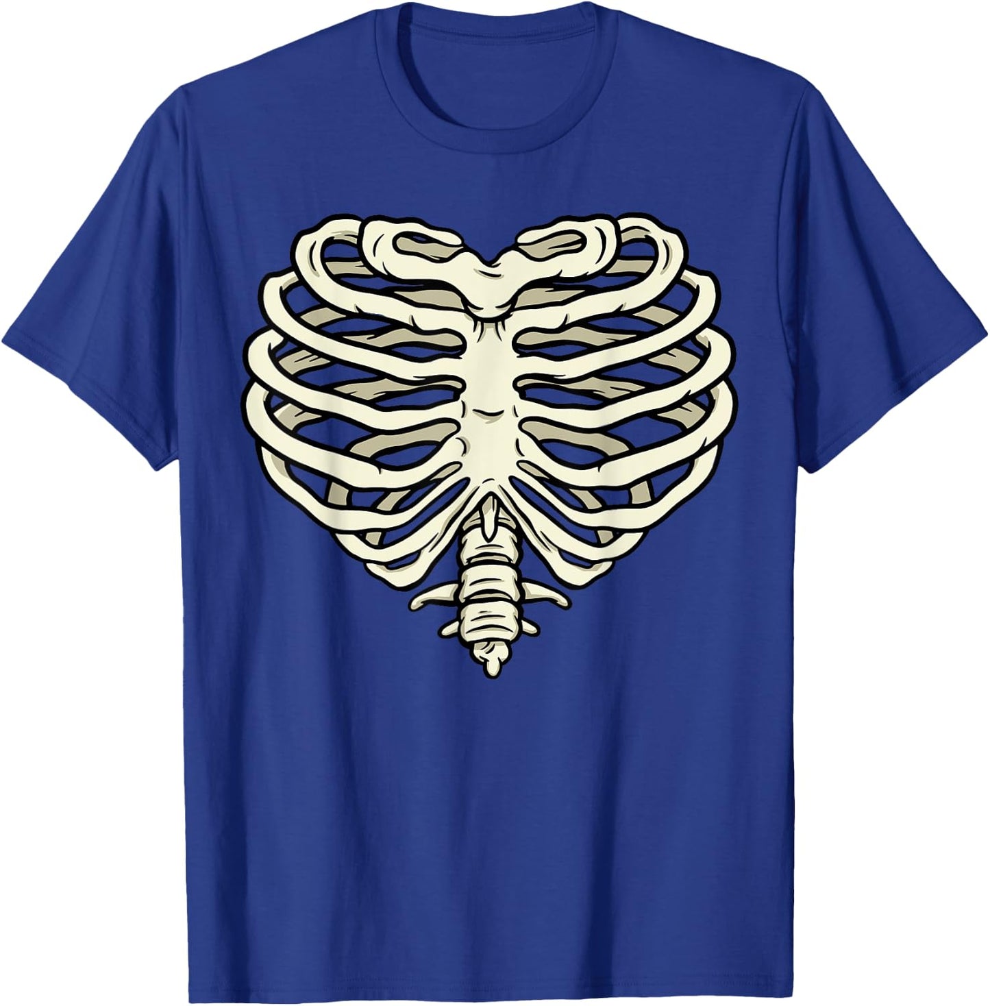 Heart Rib Cage Skeleton Bone T-Shirt - T-Shirt | Royal
