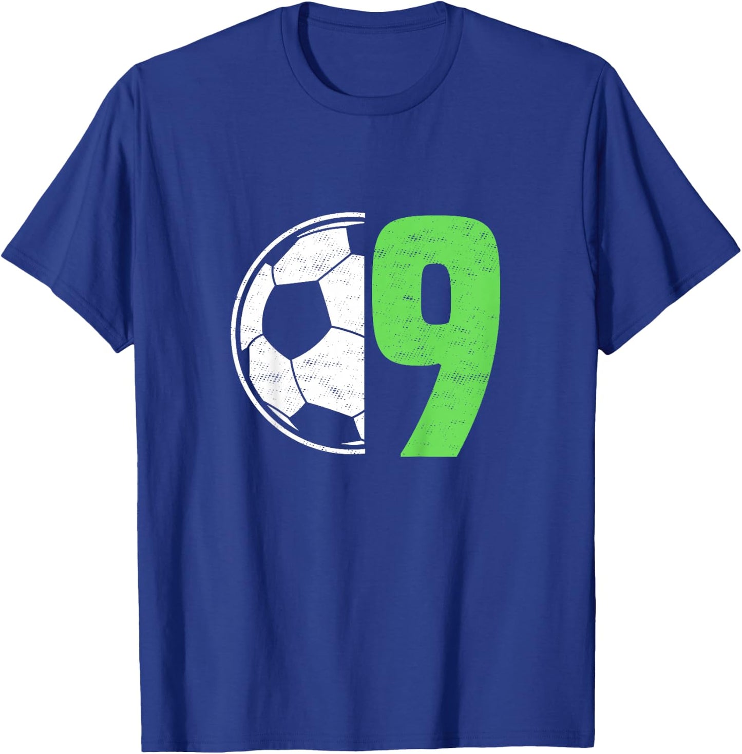 Kids Nine 9 Year Old 9th Birthday Present Soccer Ball 9 Yr Old T-Shirt - T-Shirt | Royal