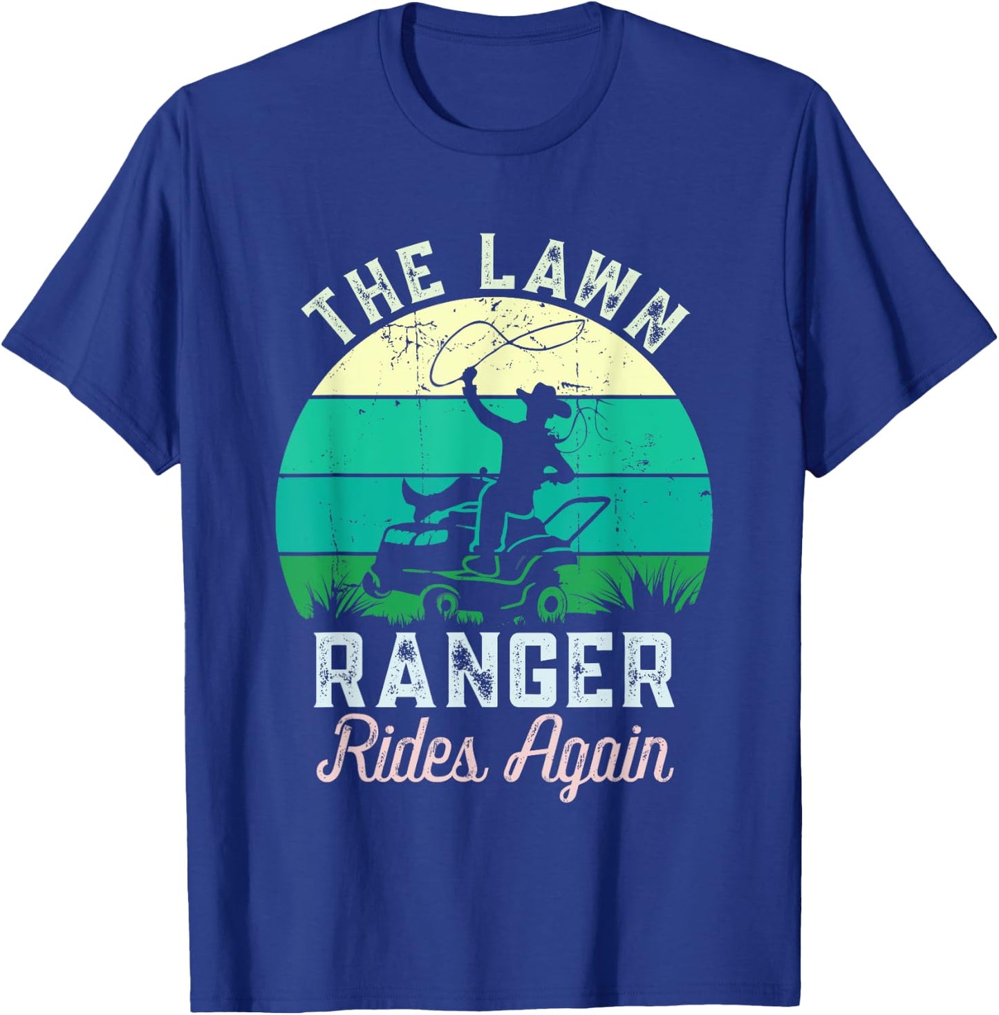 Lawn Life Styles Creations -Adults, Kids Funny Lawn Caretaker Lawnmower T-Shirt - T-Shirt | Royal