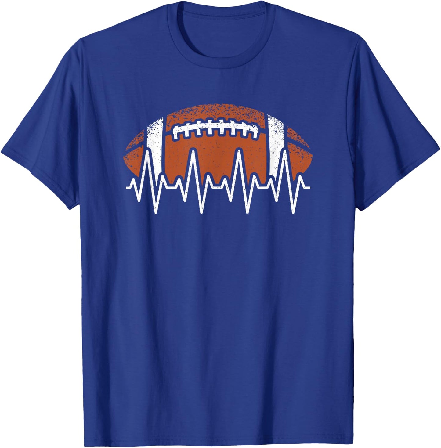 Vintage American Football Heartbeat Men Women Kids T-Shirt - T-Shirt | Royal