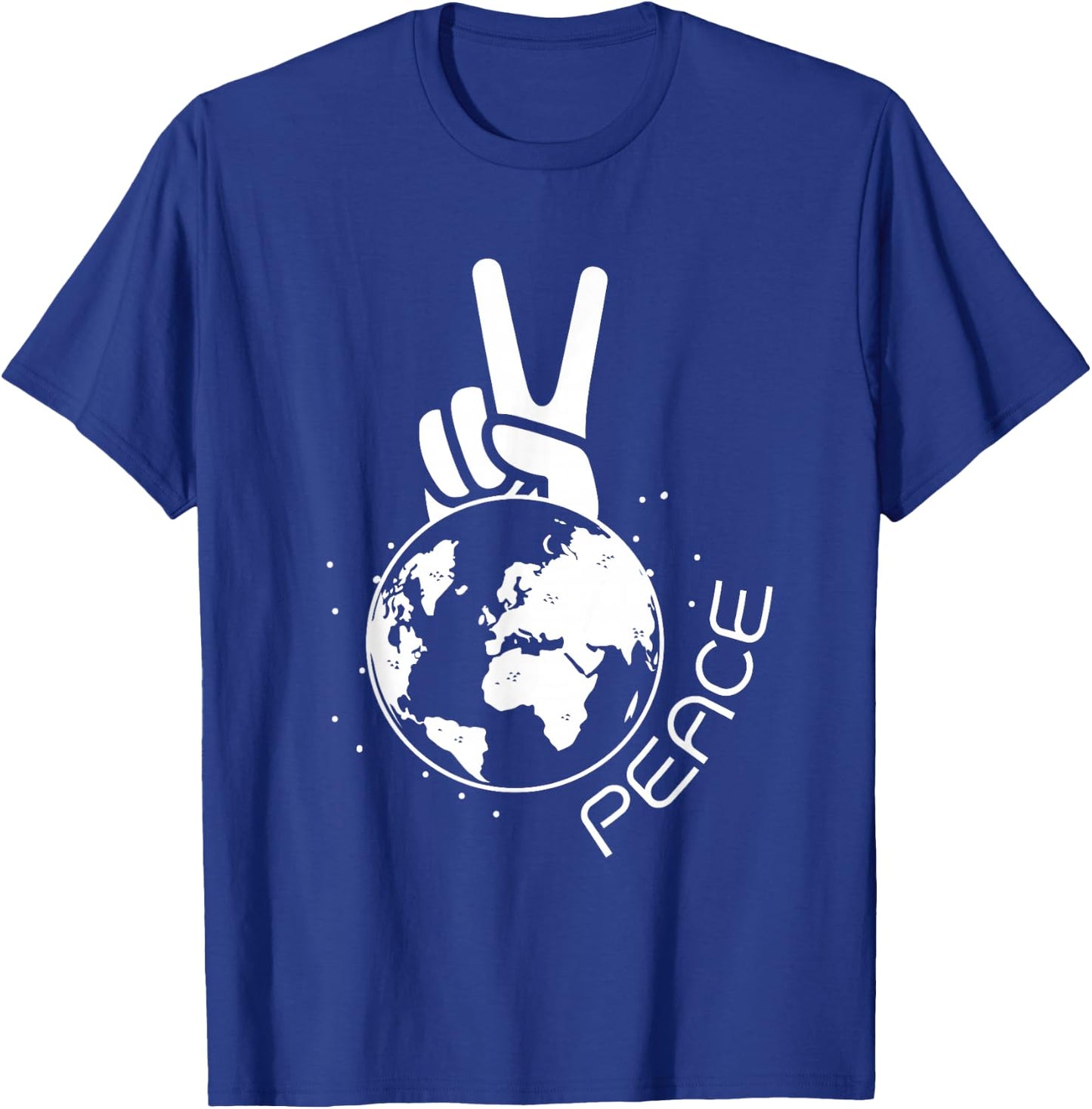 World Peace Earth Day Save Seas Environmental Peace Sign T-Shirt - T-Shirt | Royal