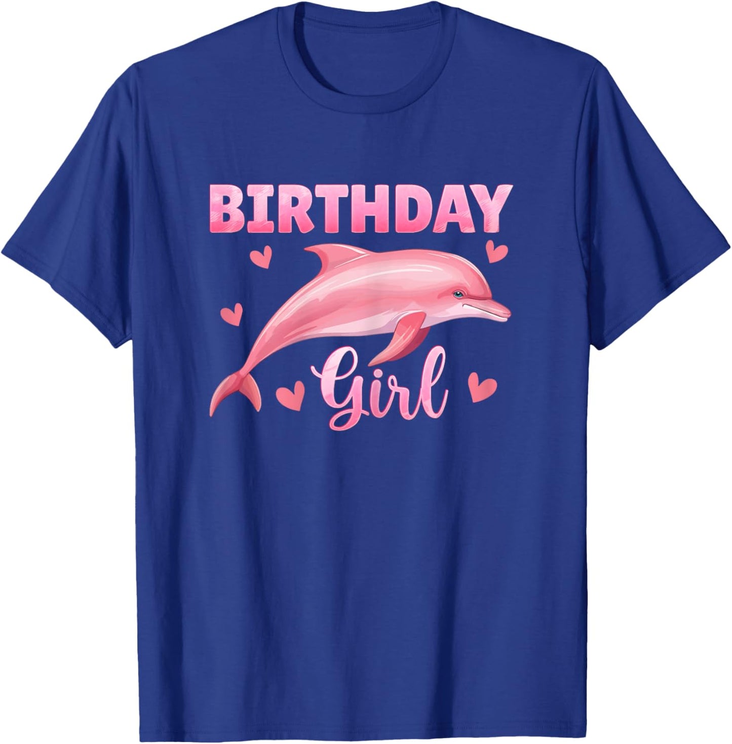 Birthday Girl Cute Dolphin 8 Years Old 8th Birthday T-Shirt - T-Shirt | Royal