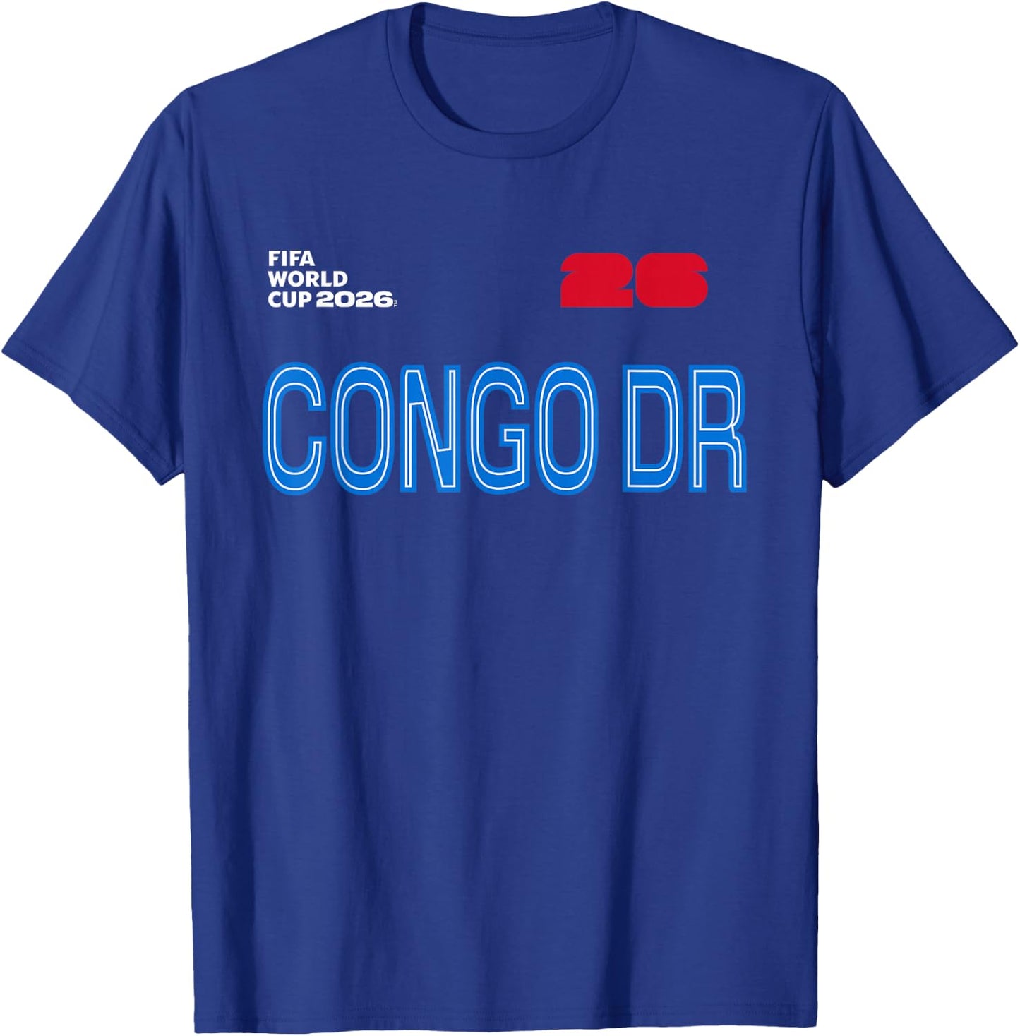 FIFA World CUP26 Congo DR Outline Graphic T-Shirt - T-Shirt | Royal