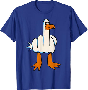 I Don't Give A Duck Middle Finger Funny Offensive Rude Duck T-Shirt - T-Shirt | Royal