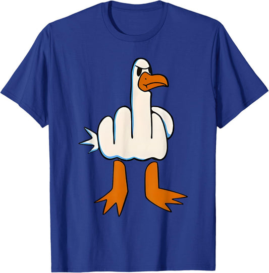 I Don't Give A Duck Middle Finger Funny Offensive Rude Duck T-Shirt - T-Shirt | Royal