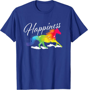 Happiness - Horse Lover Equestrian Horseback Rider T-Shirt - T-Shirt | Royal