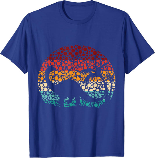 Polka Dot Brontosaurus, Retro Vintage Dinosaur Boys T-Shirt - T-Shirt | Royal