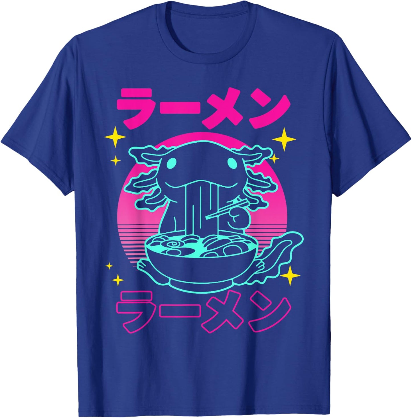 Kawaii Axolotl Ramen Japanese Funny Axolotl Anime Boys Teens T-Shirt - T-Shirt | Royal