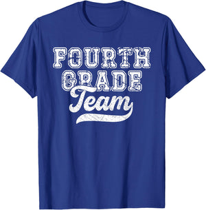 Teacher Fourth Grade Retro Back To School Team 4th Grade T-Shirt - T-Shirt | Royal
