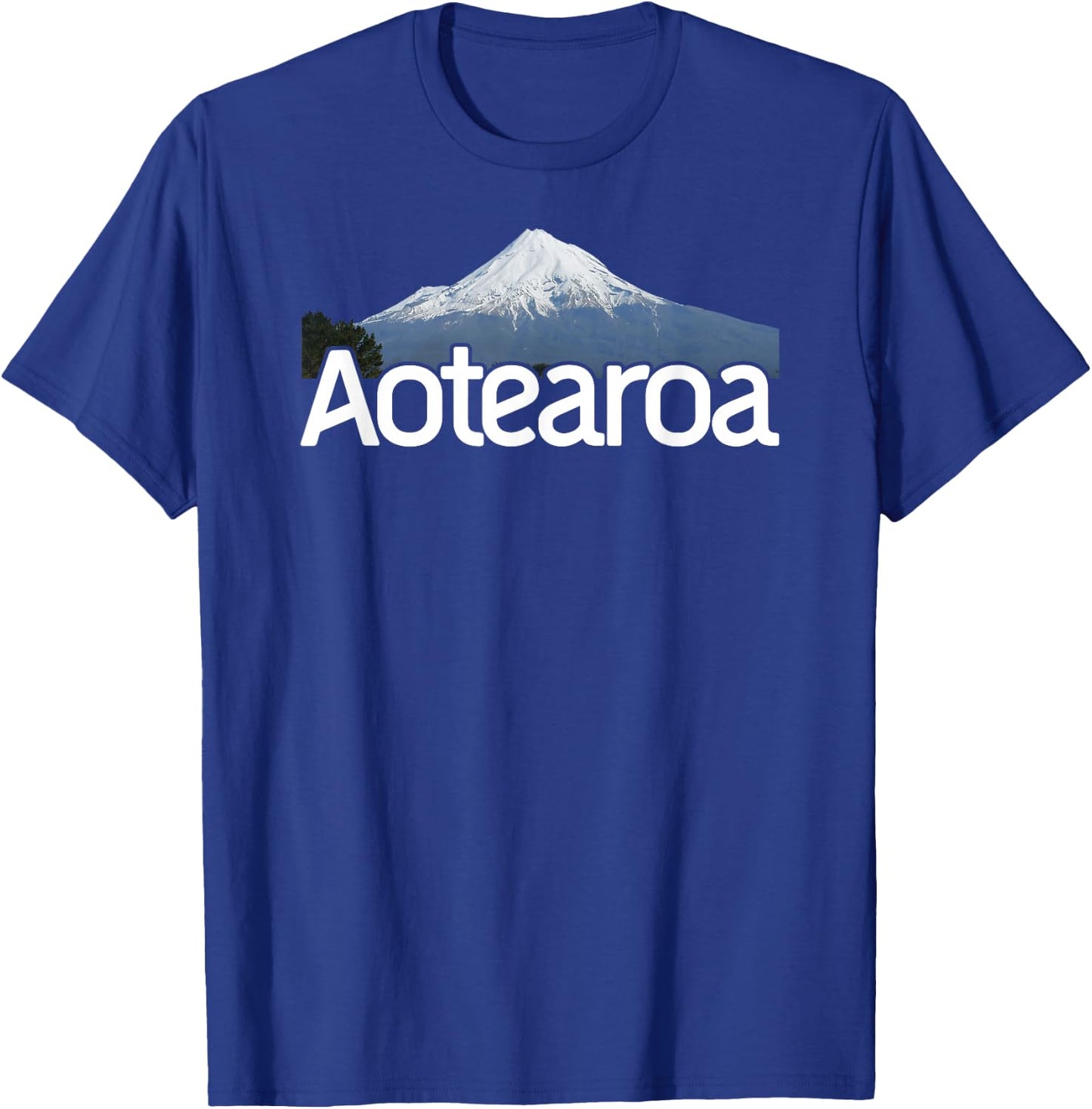 Aotearoa New Zealand Volcano Mt Taranaki Mountain Lanscape T-Shirt - T-Shirt | Royal