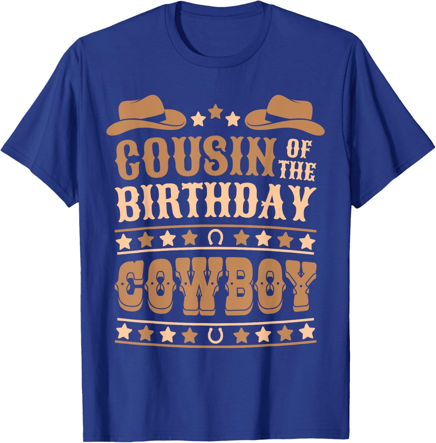 Cousin Of The Birthday Cowboy Cute Western Bday Boy Birthday T-Shirt - T-Shirt | Royal