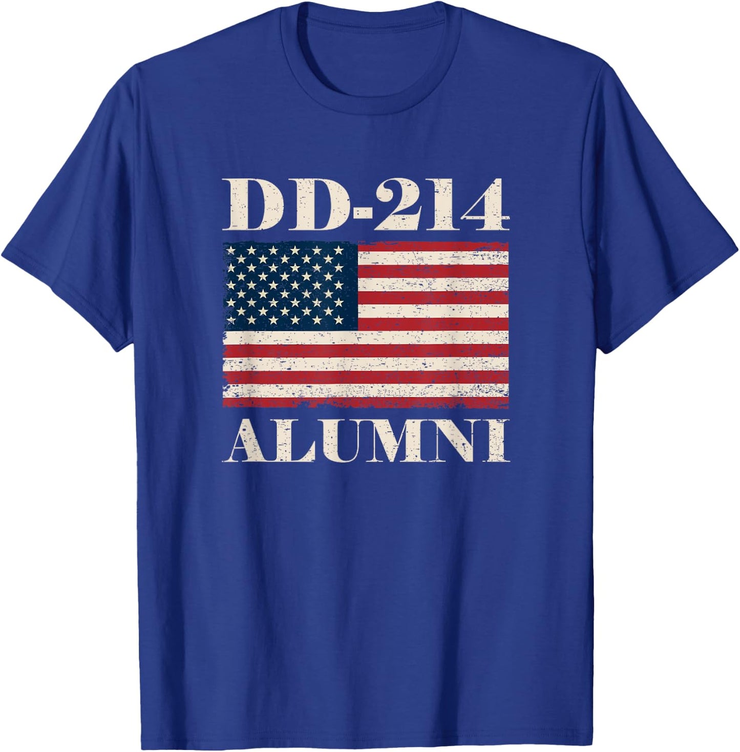 DD-214 Alumni Military Veteran Vintage American Flag T-Shirt - T-Shirt | Royal