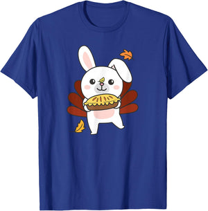 Thanksgiving Day Outfits Turkey Bunny With Applepie T-Shirt - T-Shirt | Royal